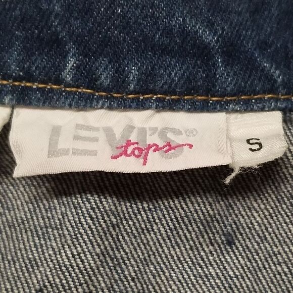 Vintage Levi Strauss Tops Blue Jean Vest Button Down Woman's Small - Picture 2 of 6
